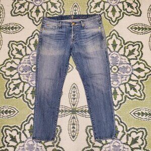 Women's 7 FOR ALL MANKIND Josefina Sz 30 Button Fly Skinny Boyfriend Jeans EUC